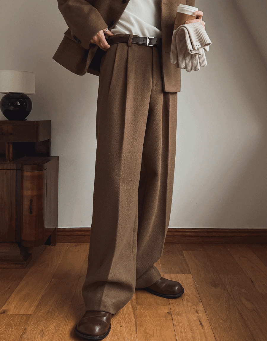 Rondel 兩褶羊毛寬休閒褲