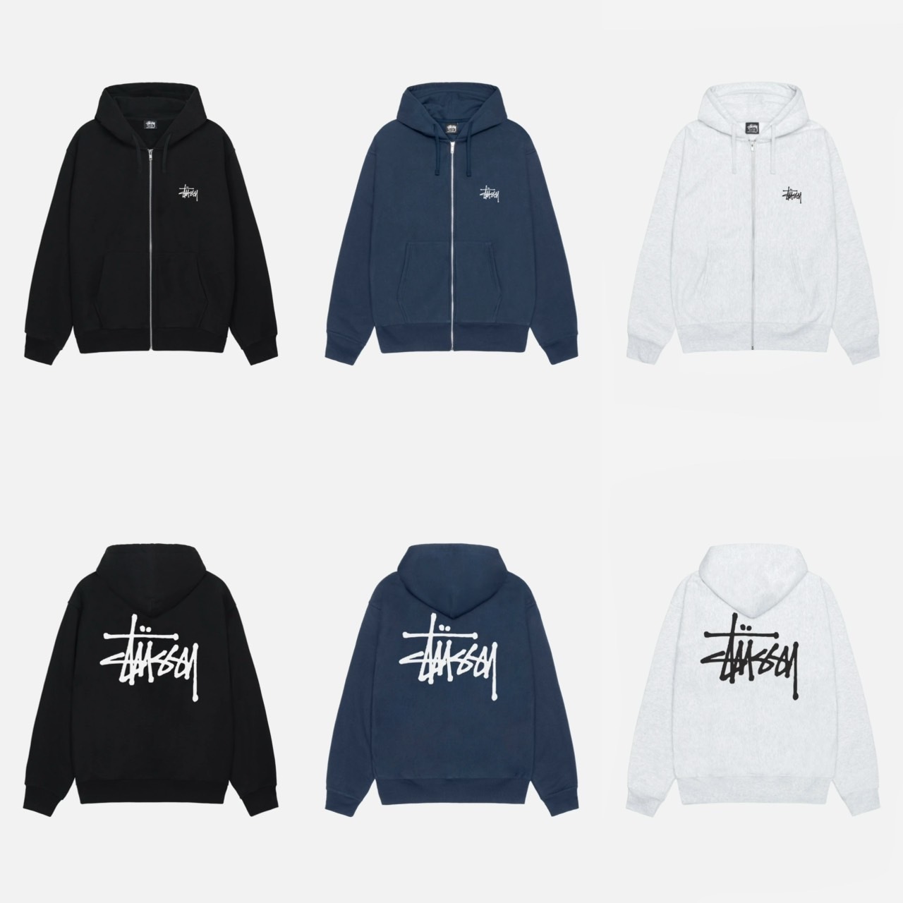 STUSSY BASIC STÜSSY ZIP HOODIE 字體 拉鍊外套
