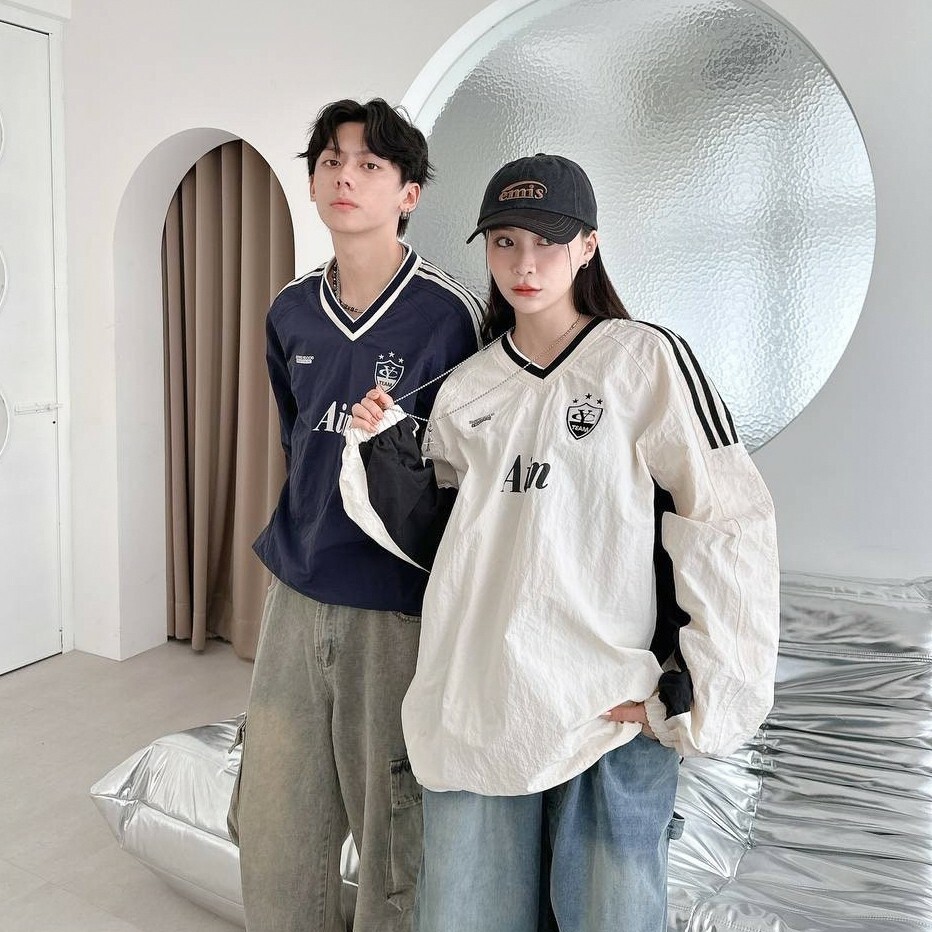 Aim 拼接賽車風V領風衣 (2colors)