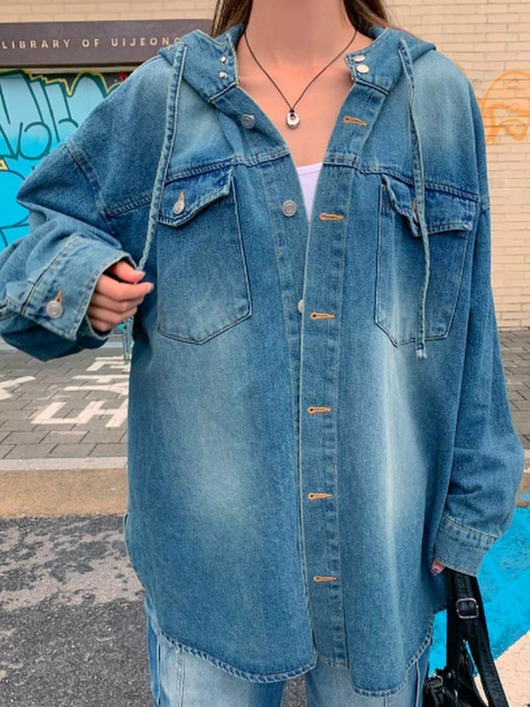 洗水淨色連帽長袖恤衫 S2285