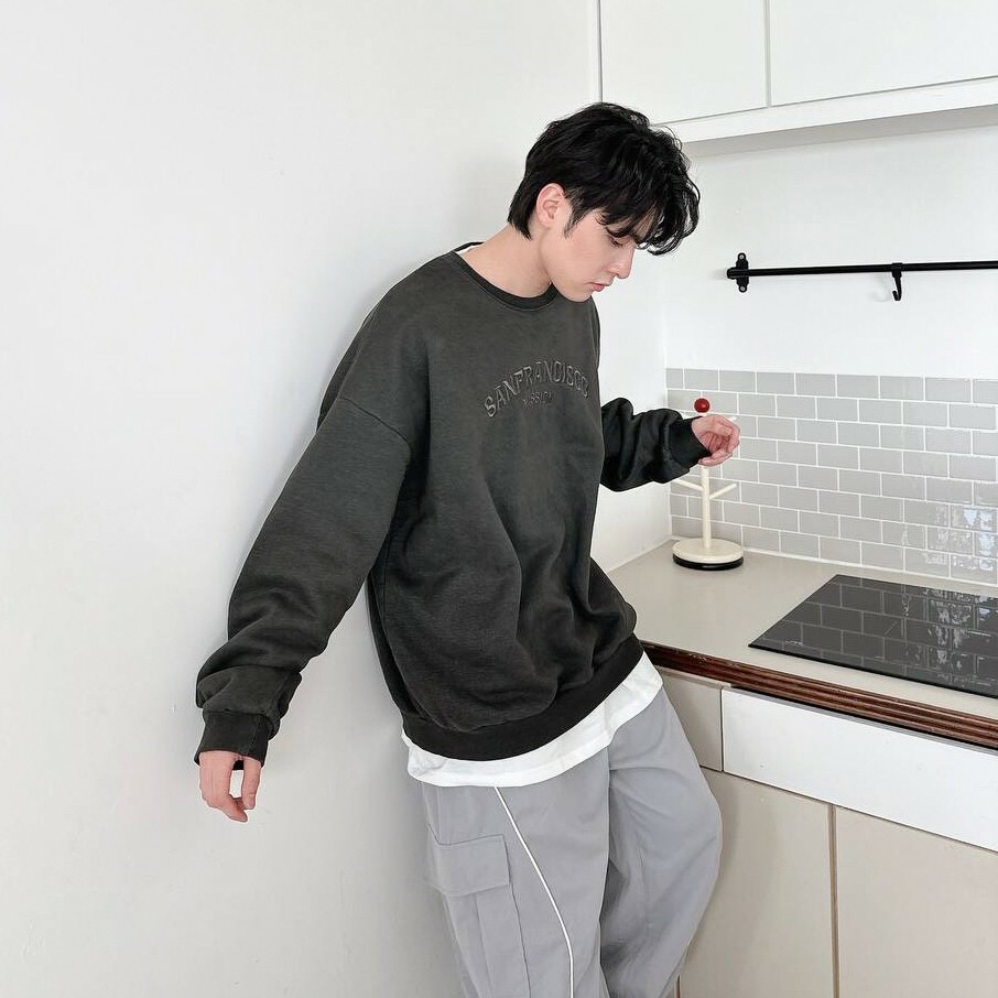 SANFRANCISCO刺繡水洗刷毛大學Tee (2colors)