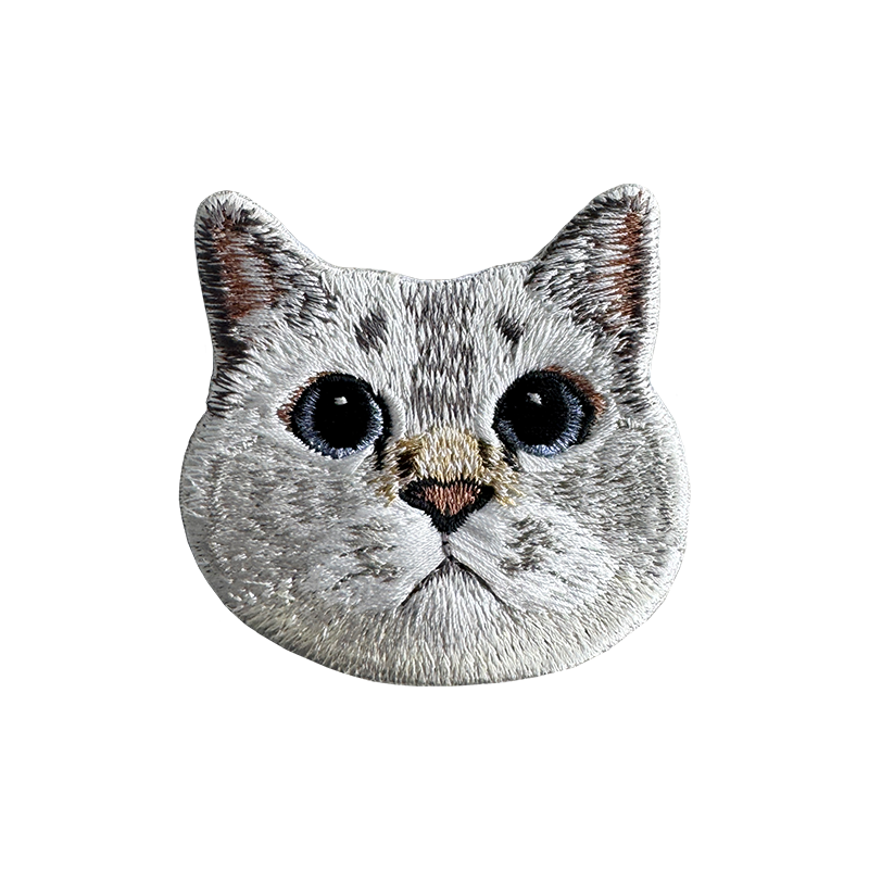 邦尼大頭 英短貓 貓咪刺繡貼紙｜ Sin意工作室