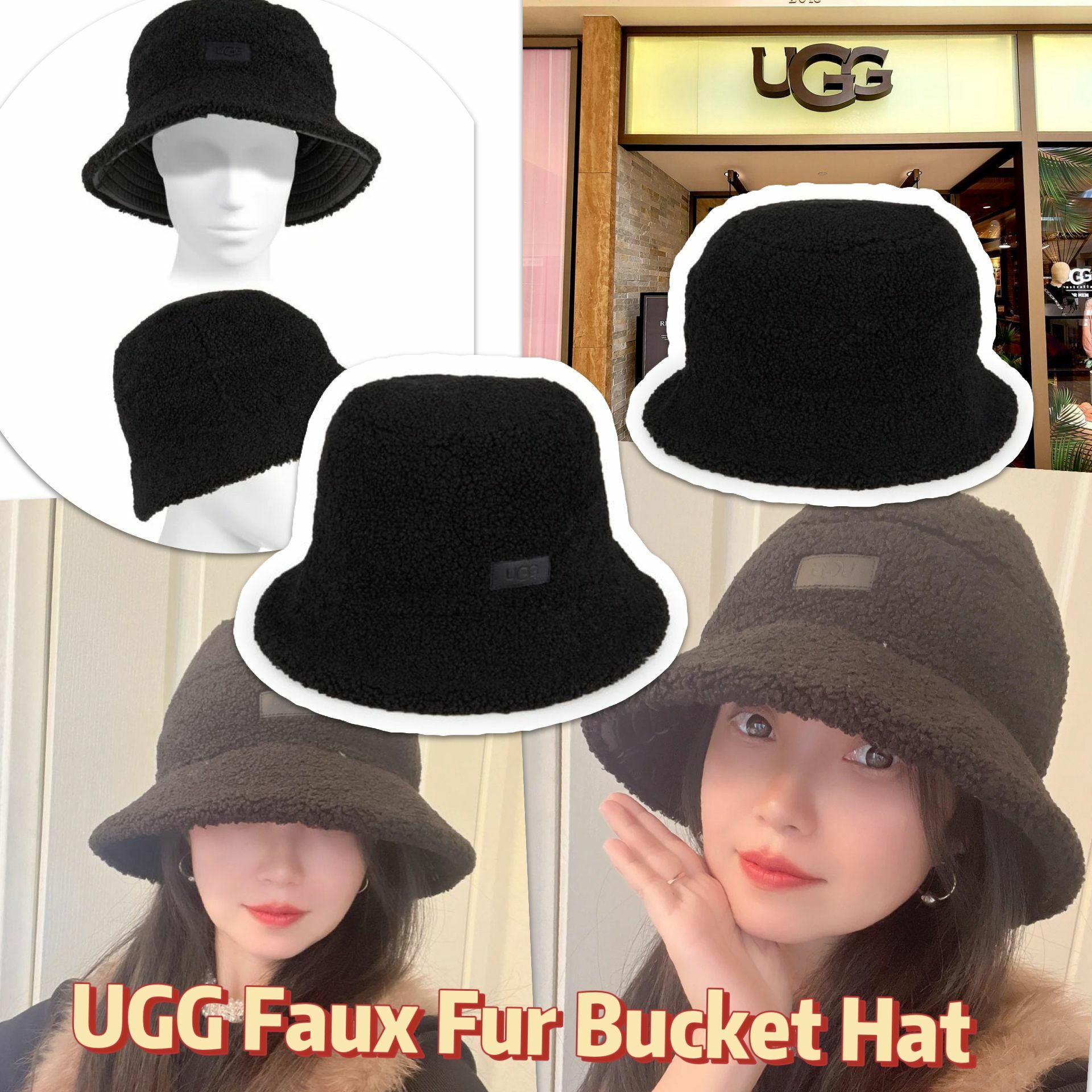 【預購】UGG Faux G121615 女裝毛毛漁夫帽