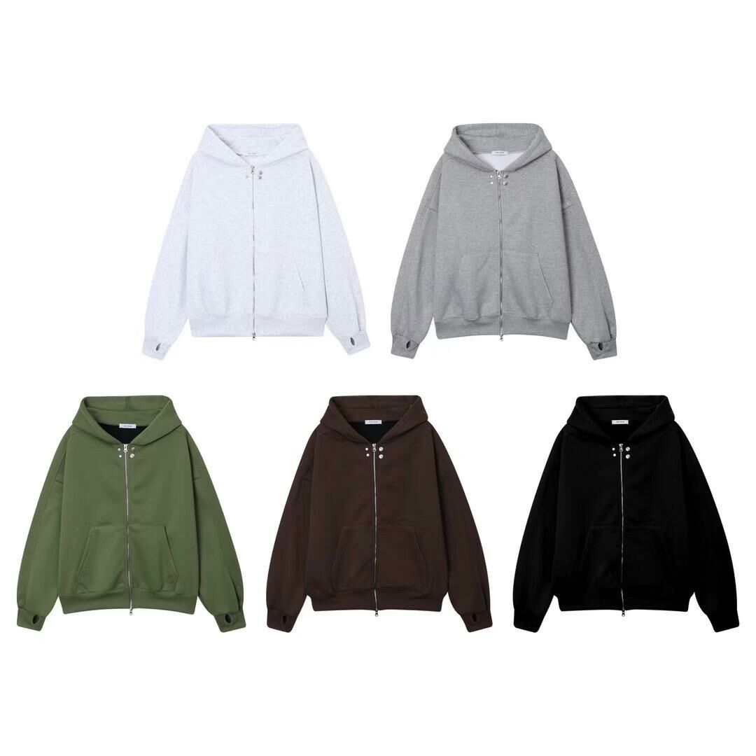 淨色連帽拉鍊外套 JK2588