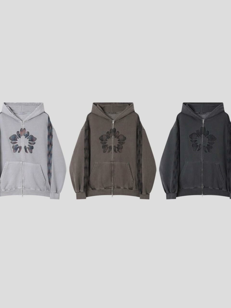 圖案連帽拉鍊外套 JK2589