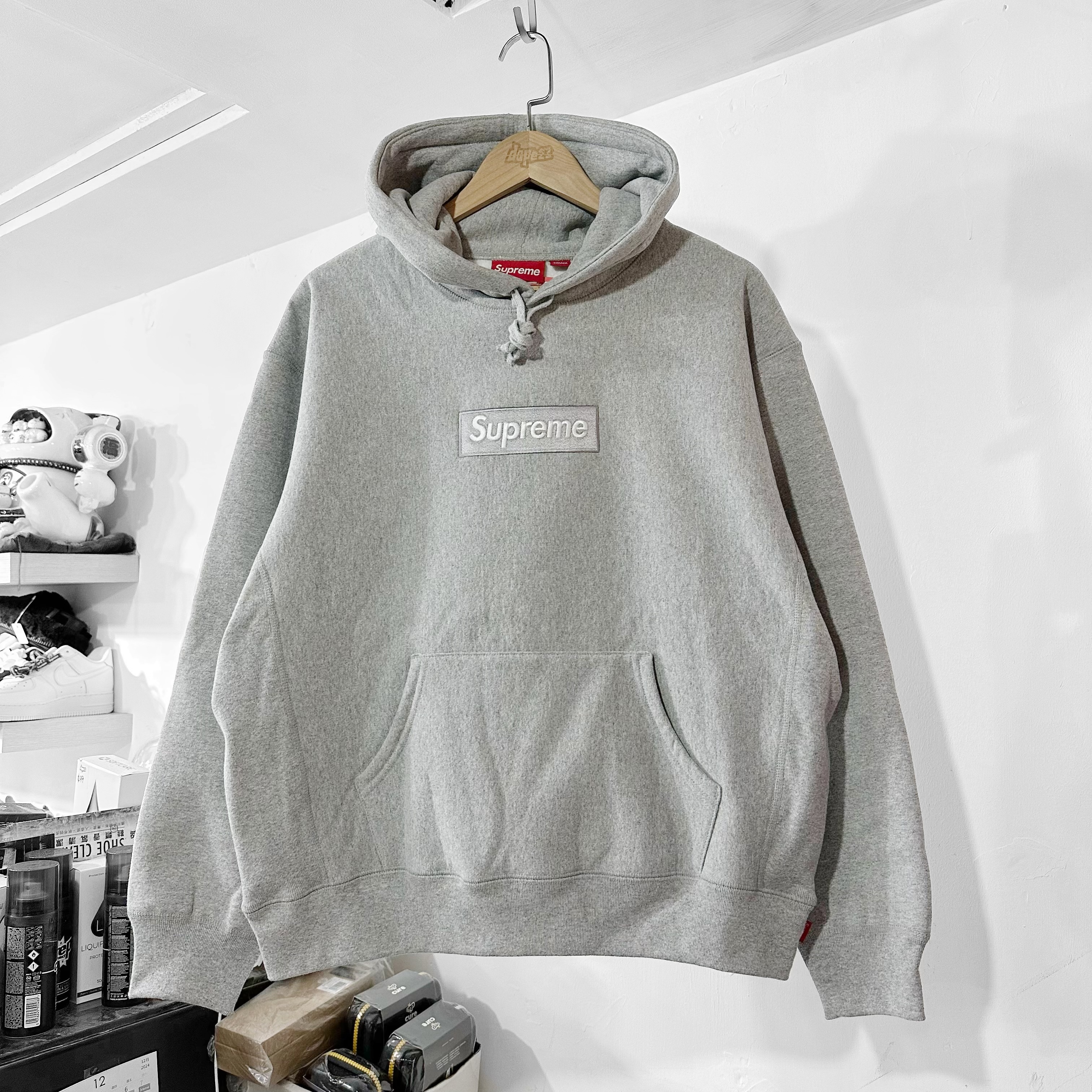 Supreme FW24 Box Logo Hooded Sweatshirt 衛衣 Heather Grey