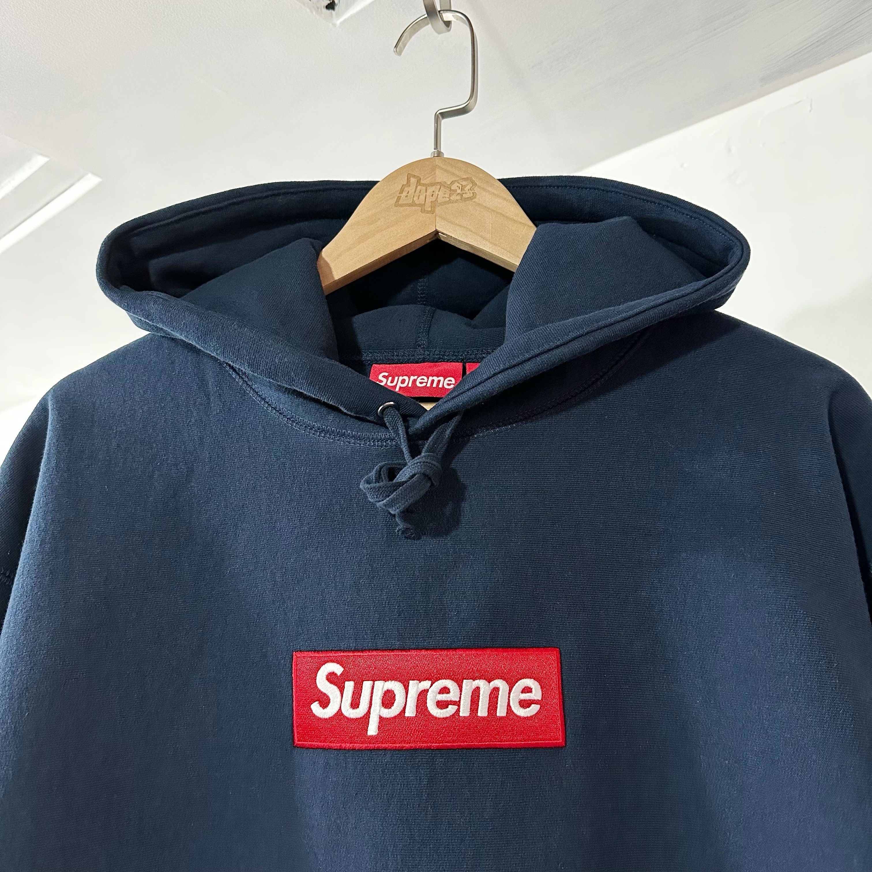 Supreme FW24 Box Logo Hooded Sweatshirt 衛衣 Navy