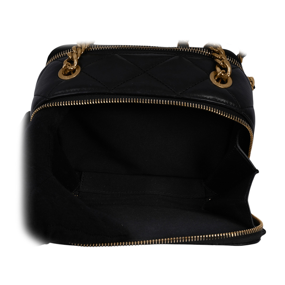 23C Logo 圓環提把二用雙拉鍊化妝箱(黑色) J12G4N9L