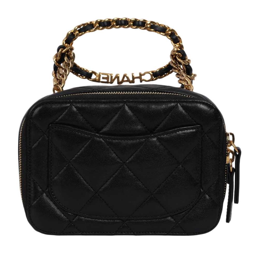 23C Logo 圓環提把二用雙拉鍊化妝箱(黑色) J12G4N9L