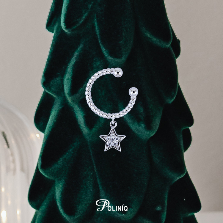 925純銀「星光」耳骨夾 (單個)-SDE0071