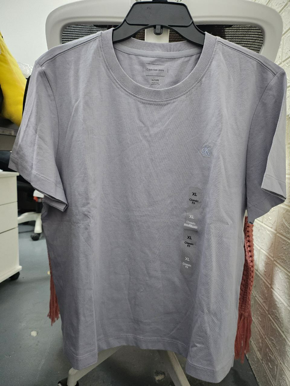 [S] CALVIN KLEIN ARCHIEVE LOGO T-SHIRT,LILAC GREY, SP40602148-40WH105542 (SCK669)