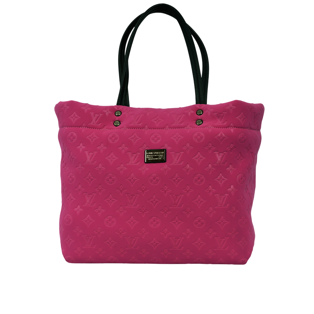 【Louis Vuitton】Scuba MM Monogram 潛水布肩背包/托特包(桃紅色)