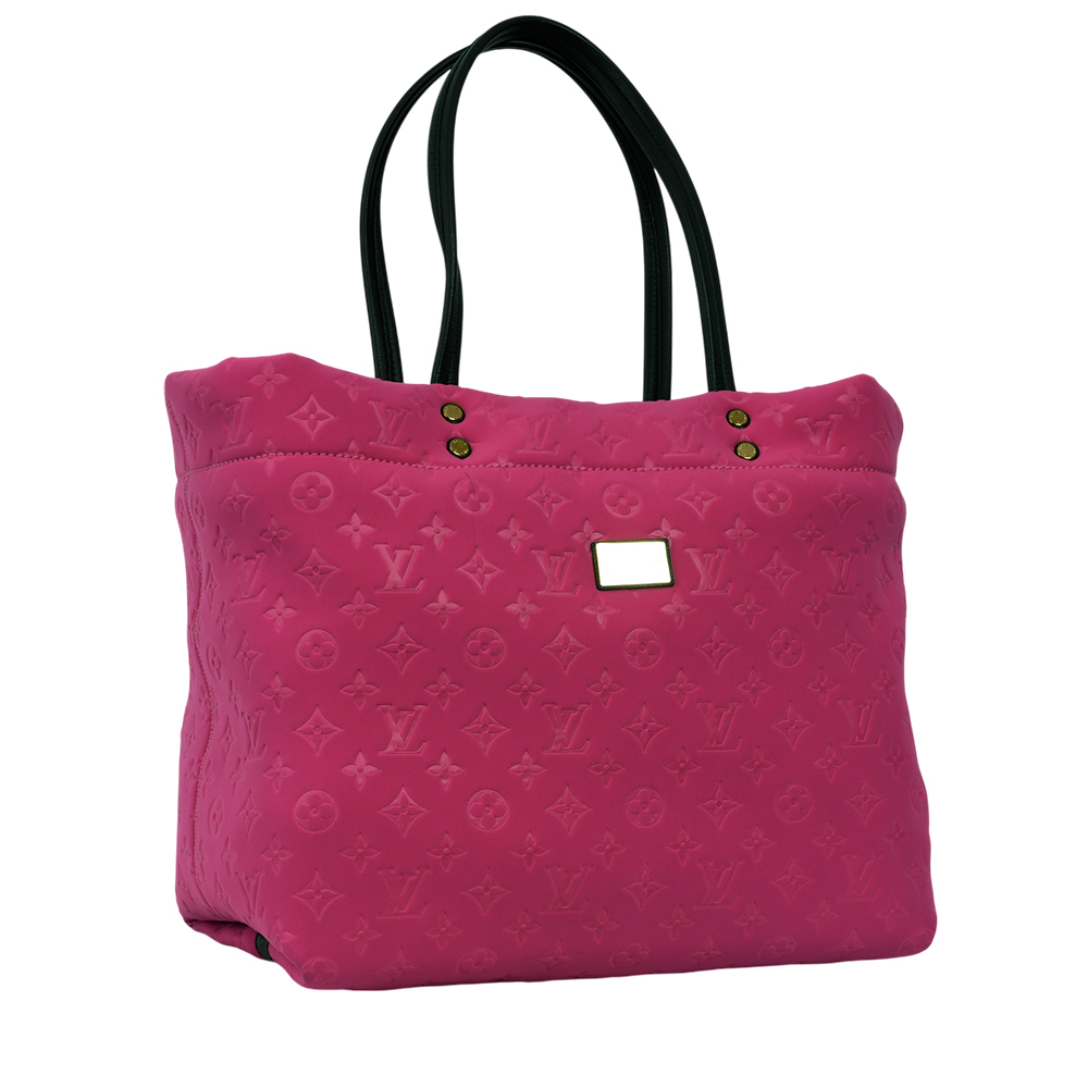 【Louis Vuitton】Scuba MM Monogram 潛水布肩背包/托特包(桃紅色)