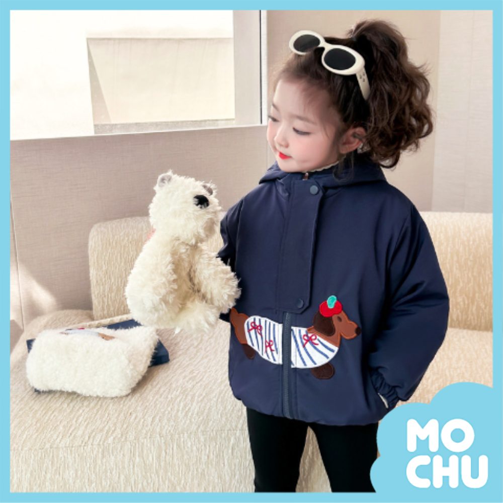 畫家臘腸狗夾棉衝鋒外套