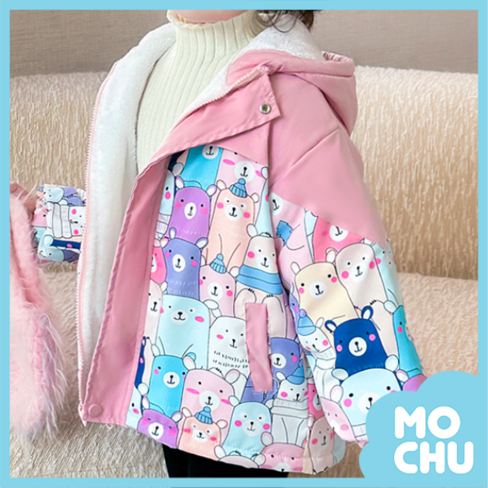 北極熊加絨連帽外套