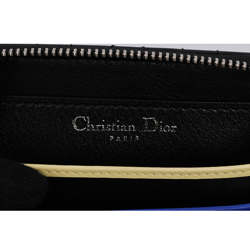 Lady Dior 漆皮拉鍊風琴式卡片夾/名片夾(黑色) 07-LU-0164