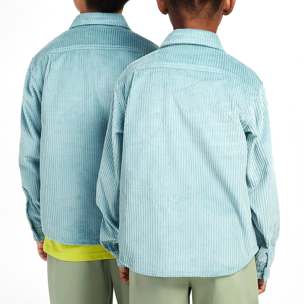 Nike Layering LS Top 大童 童裝 藍色 口袋 寬鬆 羅紋 燈芯絨 長袖 襯衫 FZ5388-464