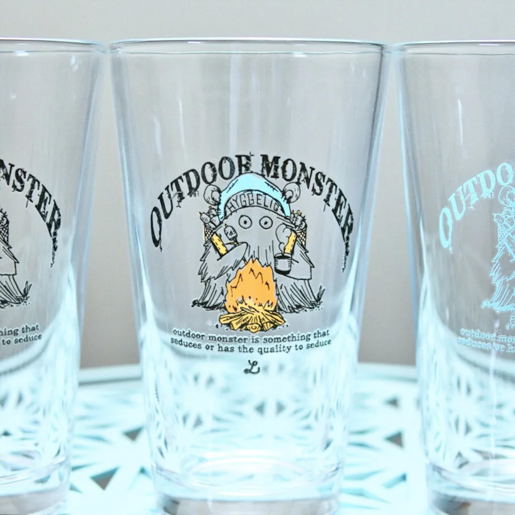 【HYGGELIG】× OutdoorMonster 圖案玻璃杯 KUMA-ABURI