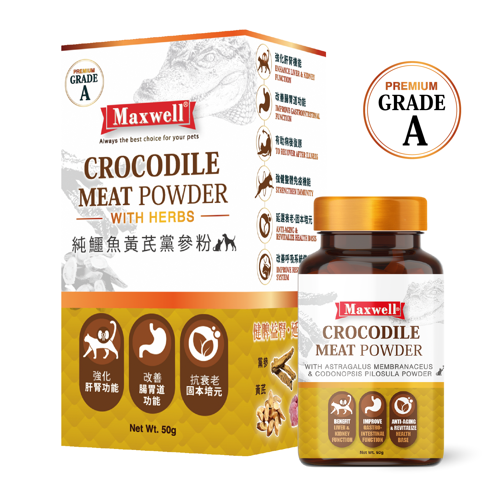 Maxwell|純鱷魚黃芪黨參粉50g (MXA-4729)