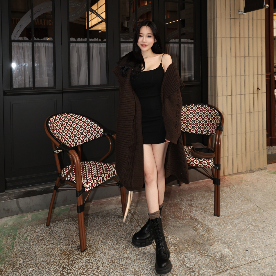 【鍾愛細肩帶】DOMISS自訂-磨毛合身洋裝-3色 帶胸墊 吊帶裙 洋裝(現貨)