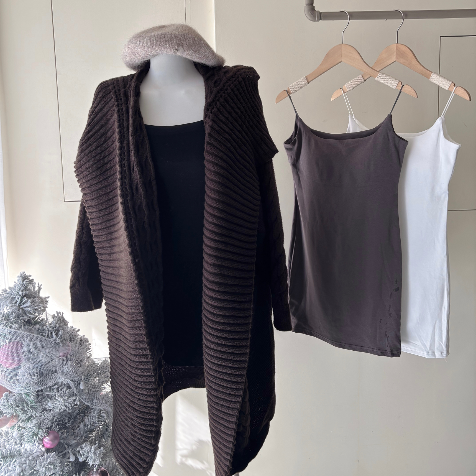 【鍾愛細肩帶】DOMISS自訂-磨毛合身洋裝-3色 帶胸墊 吊帶裙 洋裝(現貨)