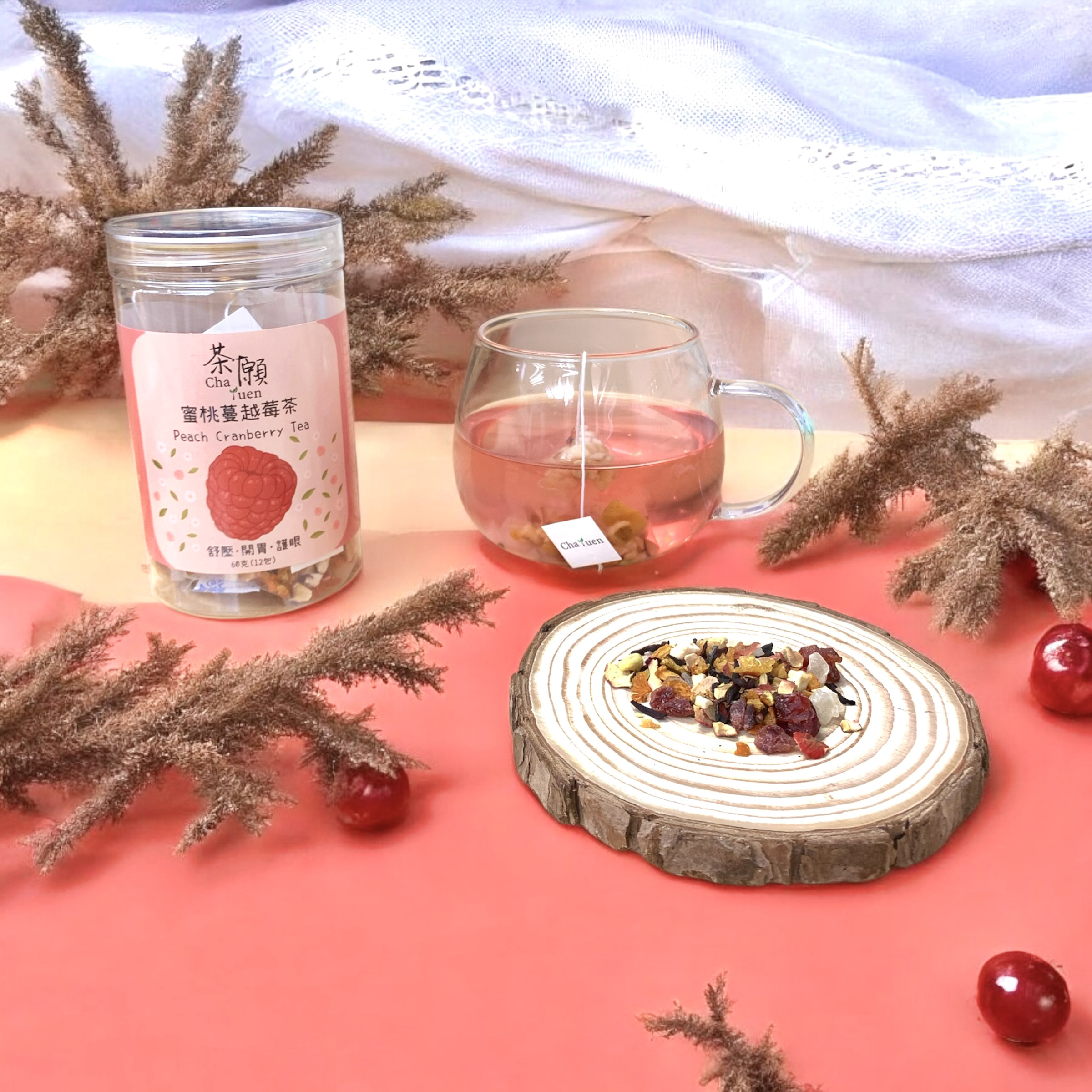 Cha Yuen - Peach Cranberry Tea 12 packs