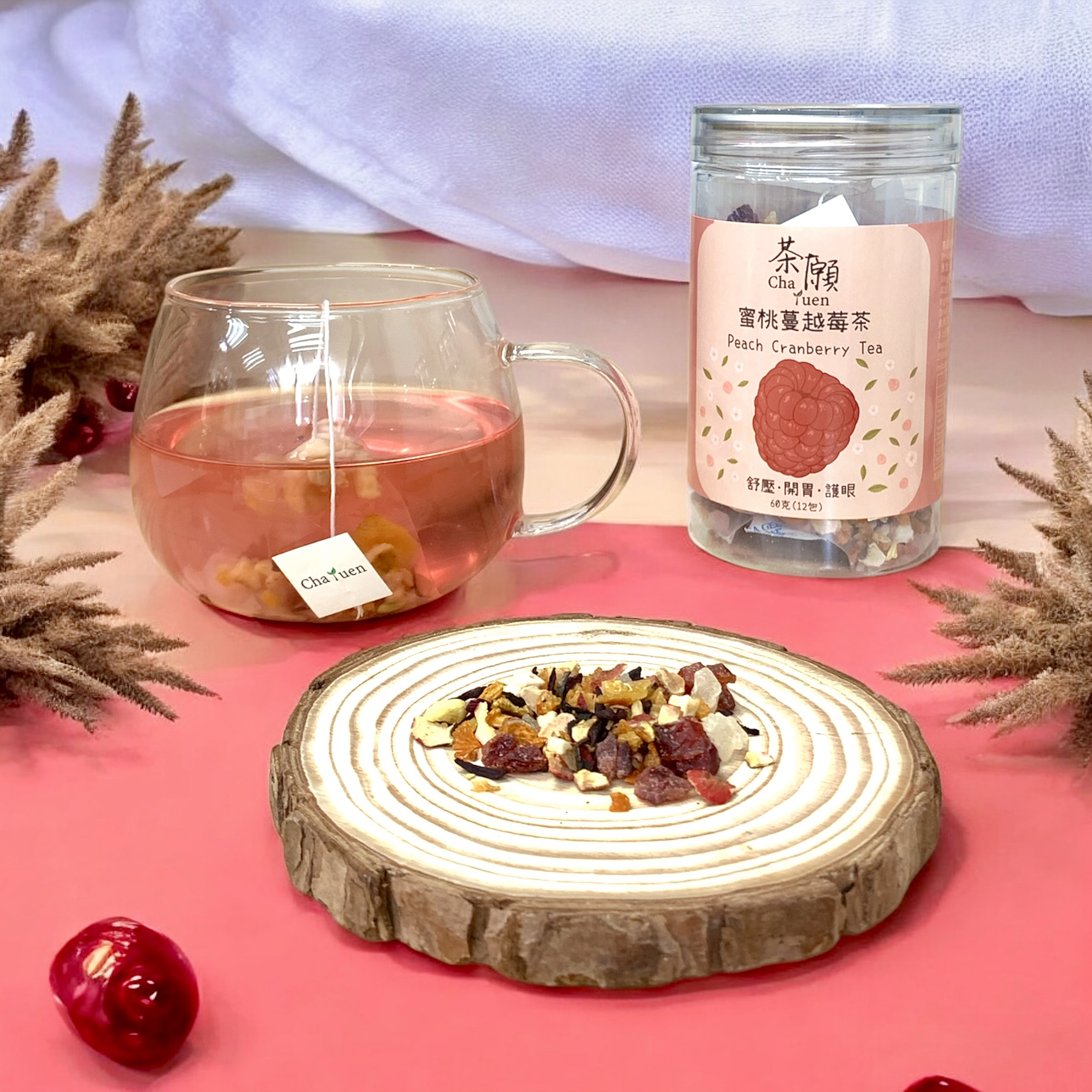 Cha Yuen - Peach Cranberry Tea 12 packs