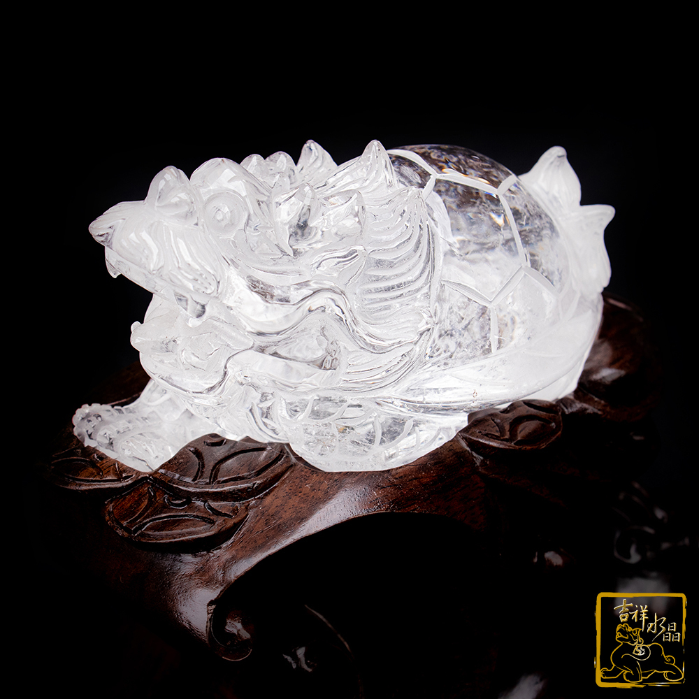 白水晶龍龜 611g 鎮宅守財