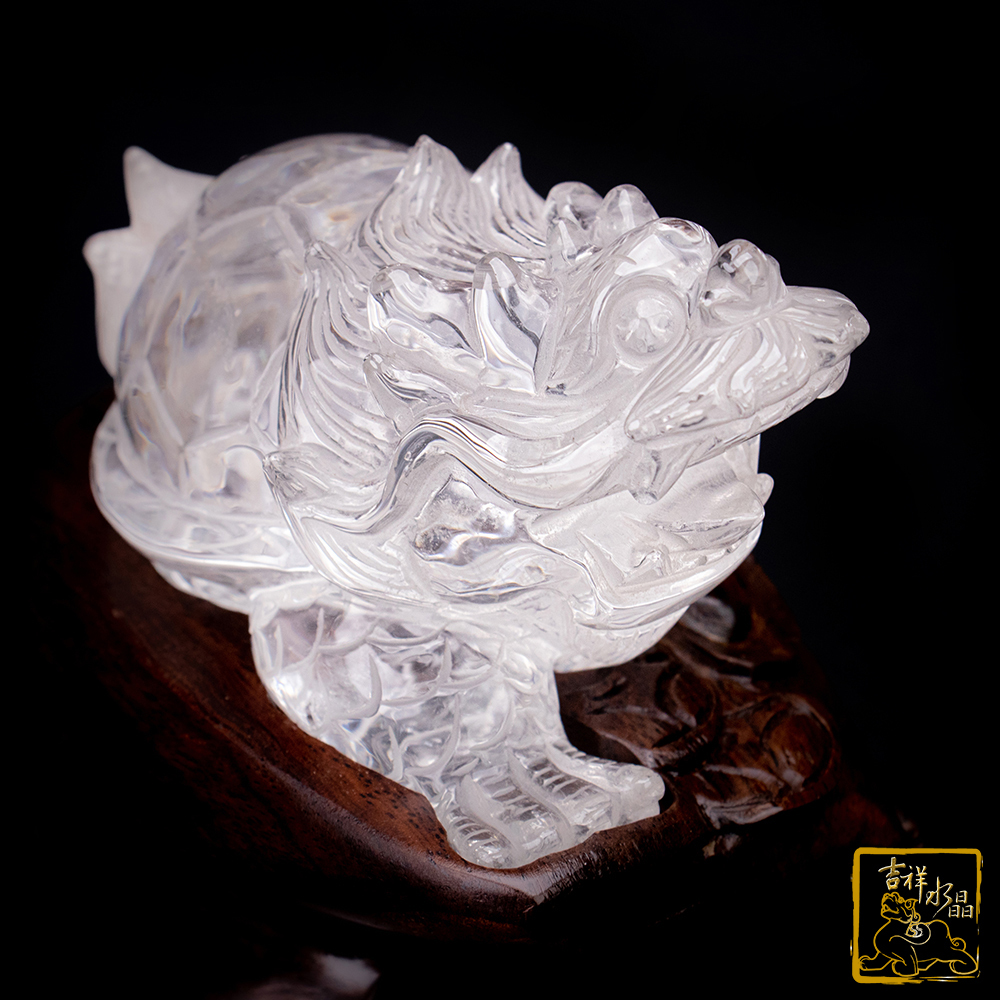 Rock crystal Dragon Turtle Ornament 792g