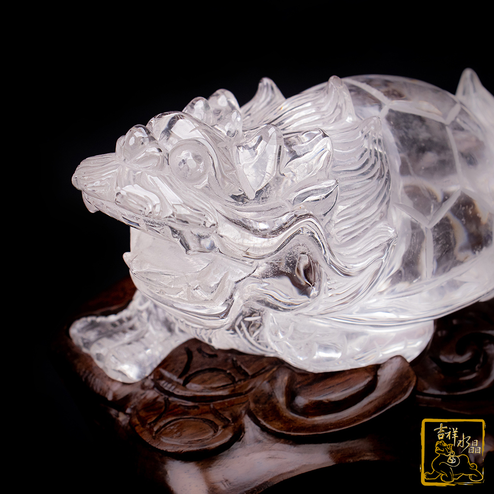 Rock crystal Dragon Turtle Ornament 792g