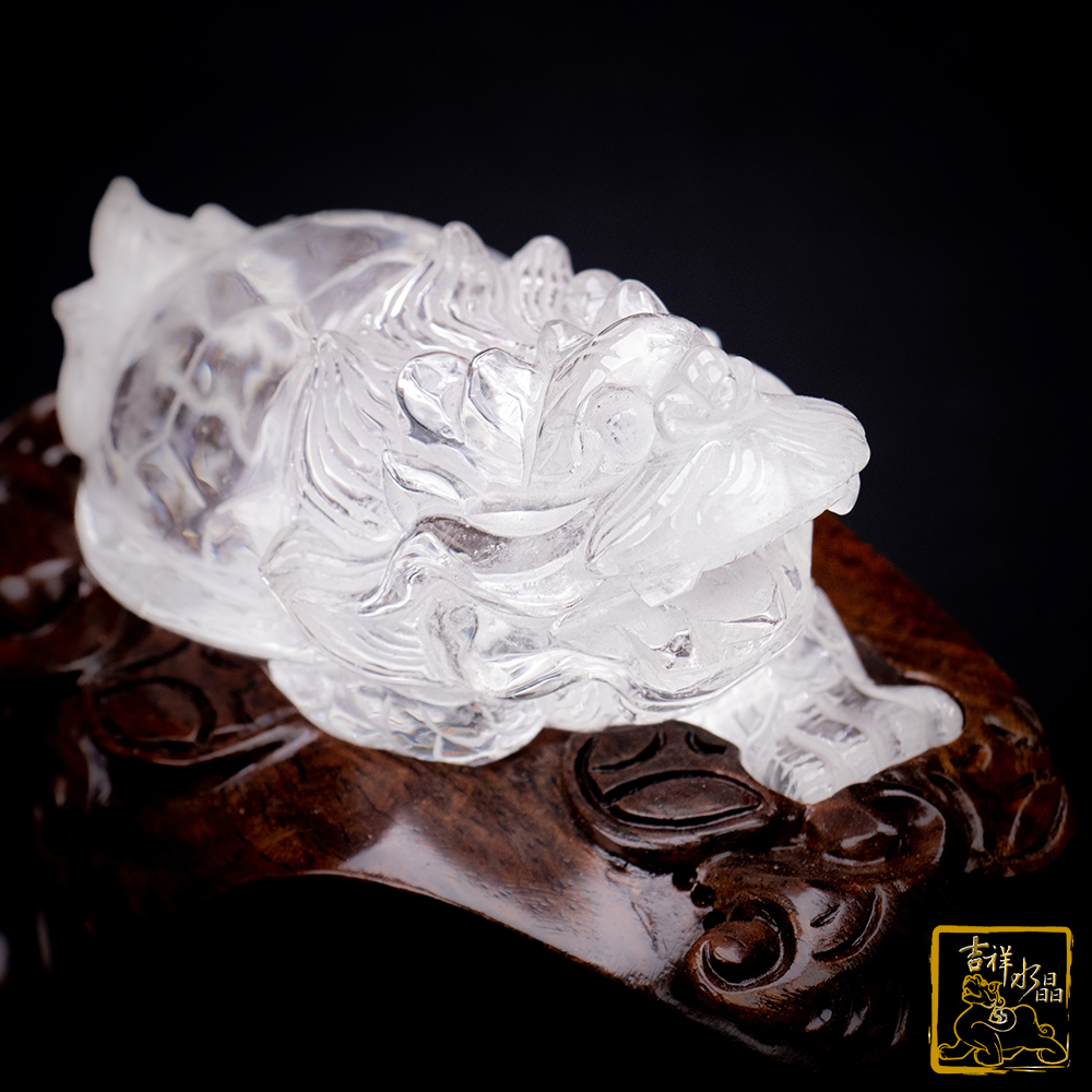 Rock crystal Dragon Turtle Ornament 315g