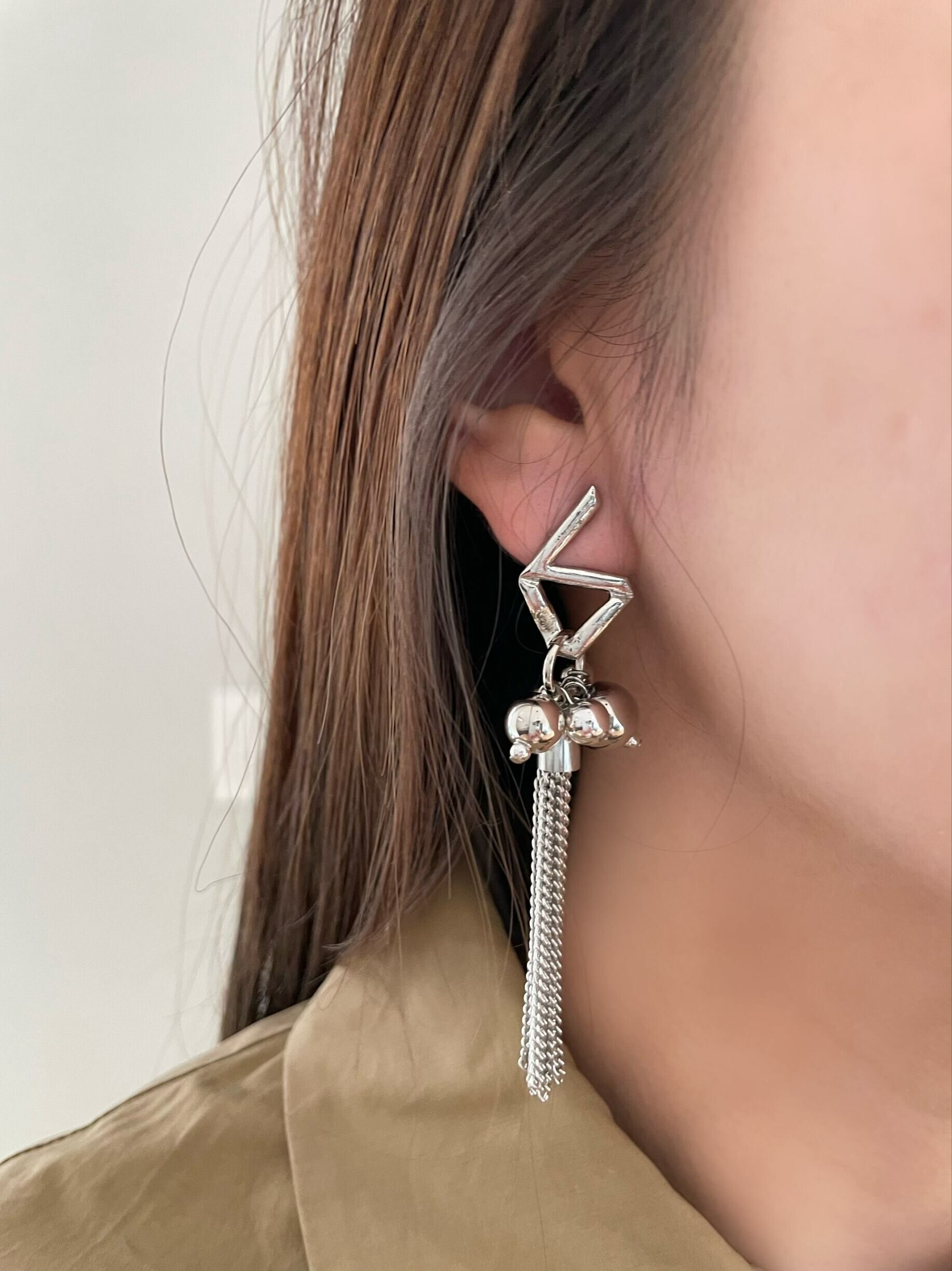 [Chouette Me.] E silver tassel pierce