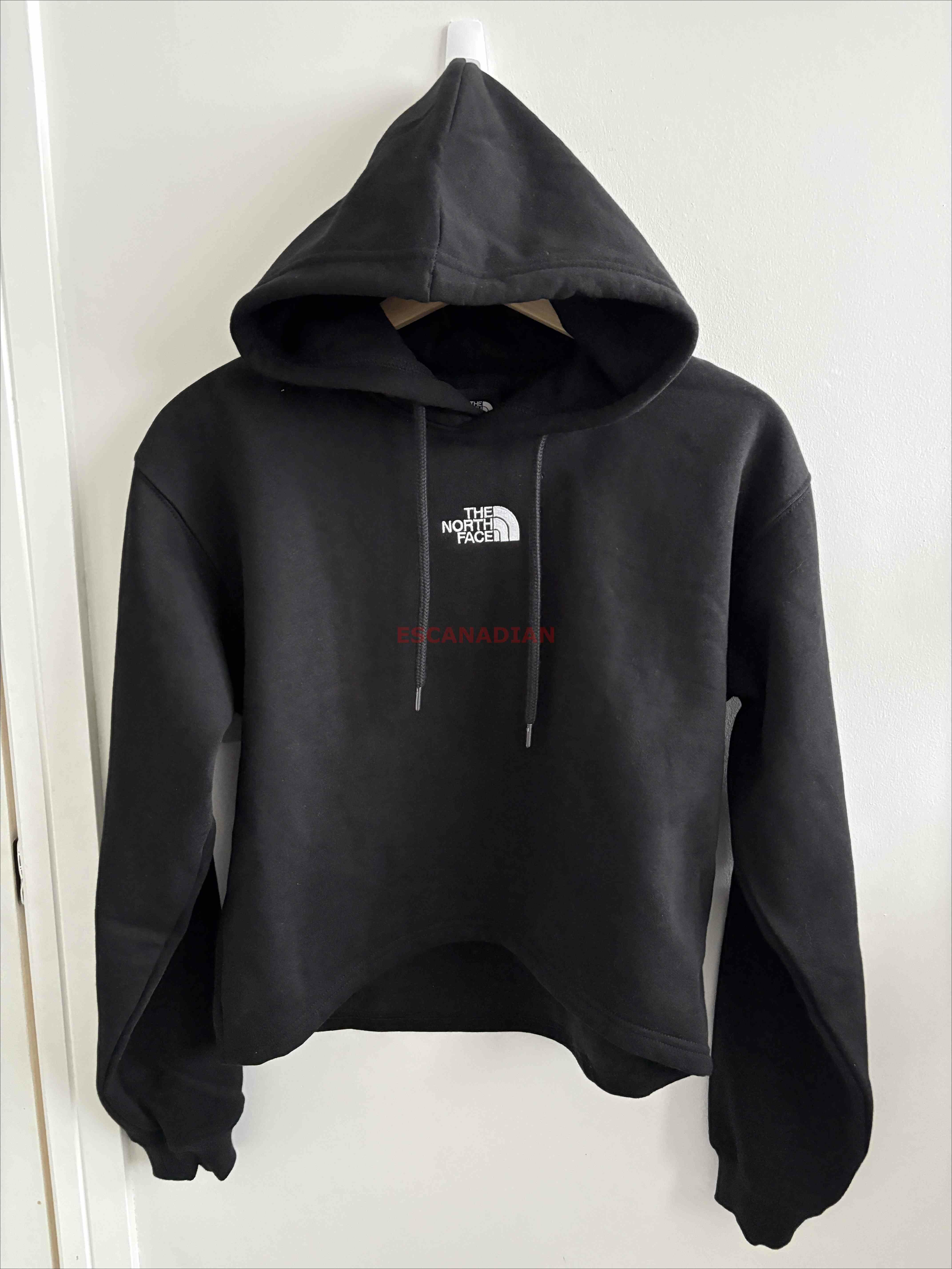 THE NORTH FACE 女大人 刺繡小標 落肩 小短版 刷毛 帽TEE (前短後長)