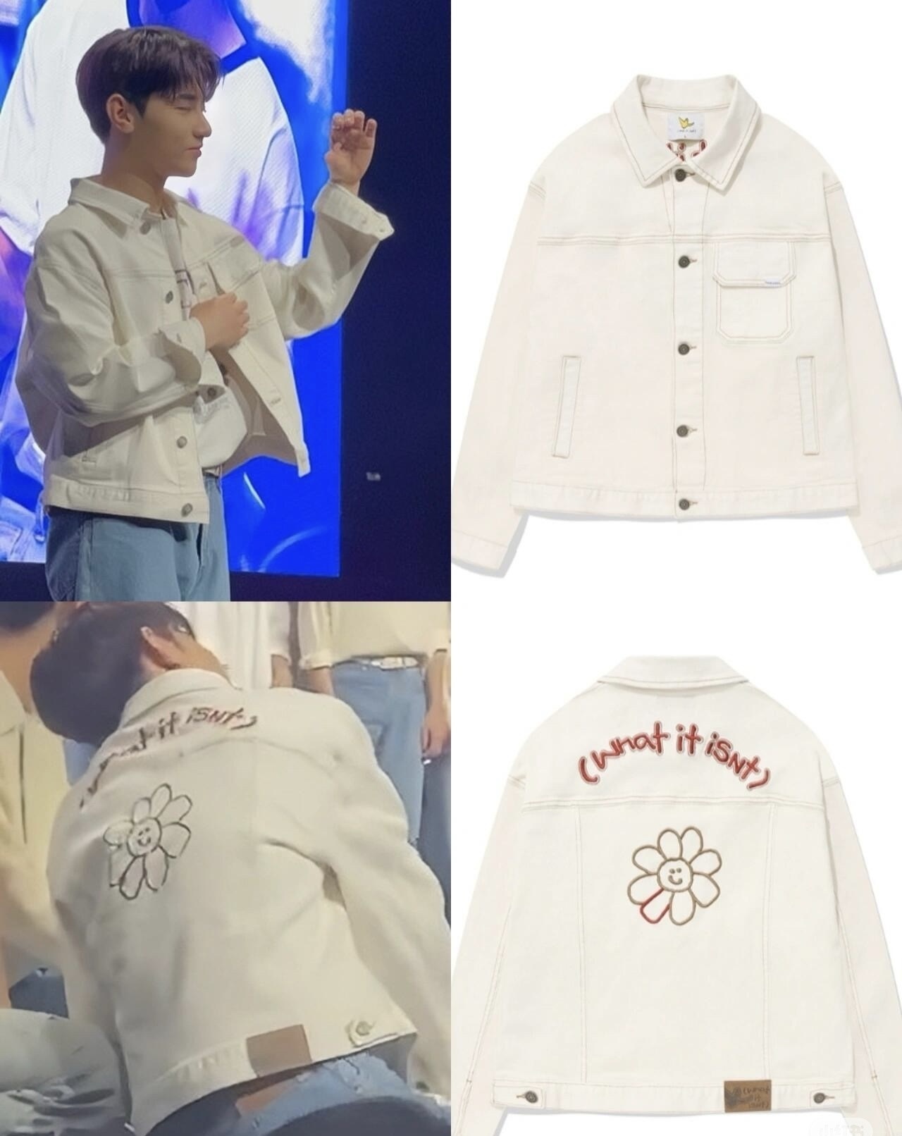 【韓國預購】小飛人 KRD121701 刺繡logo牛仔外套（白色）