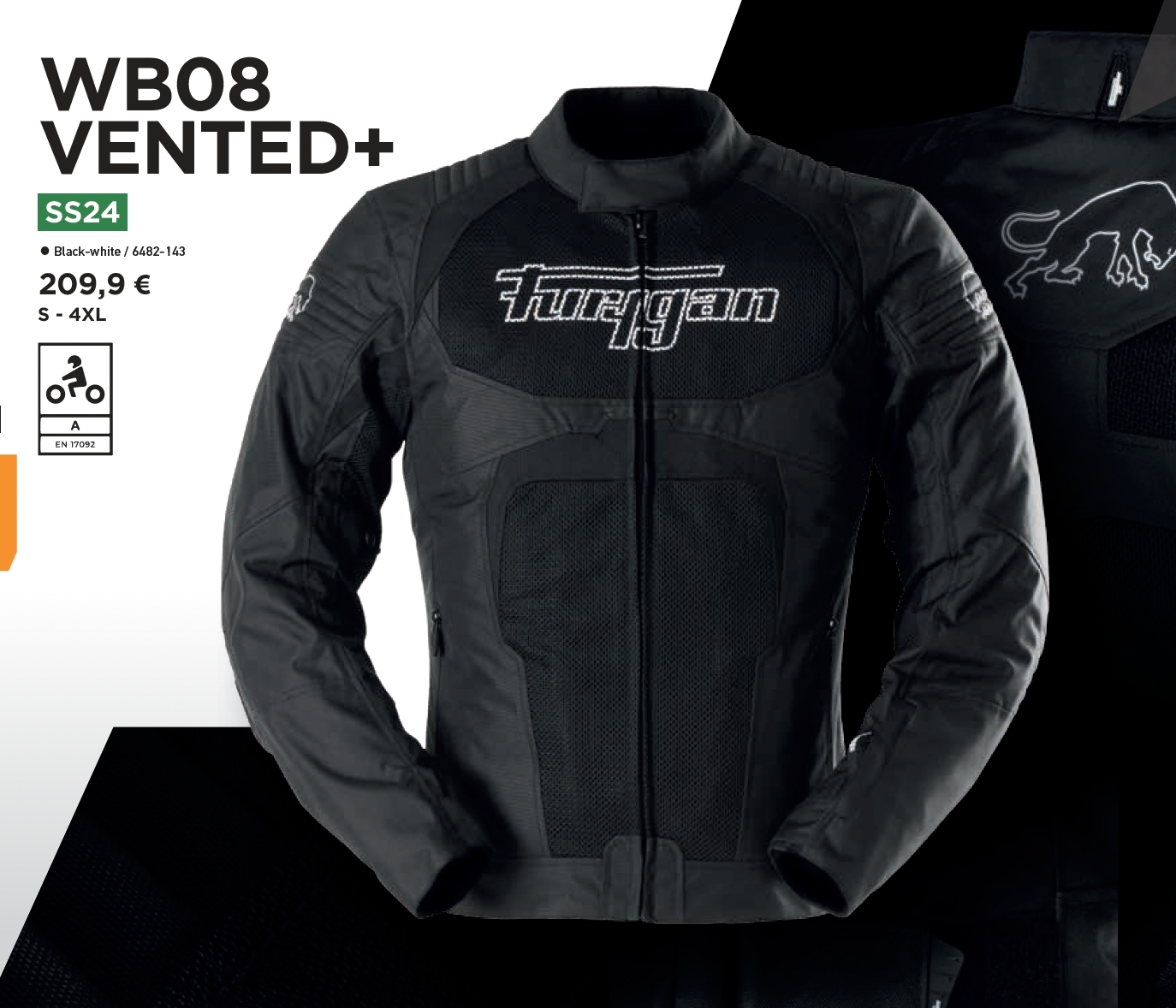 FURYGAN WB08 VENTED+  BLACK WHITE 黑白 四季防摔衣