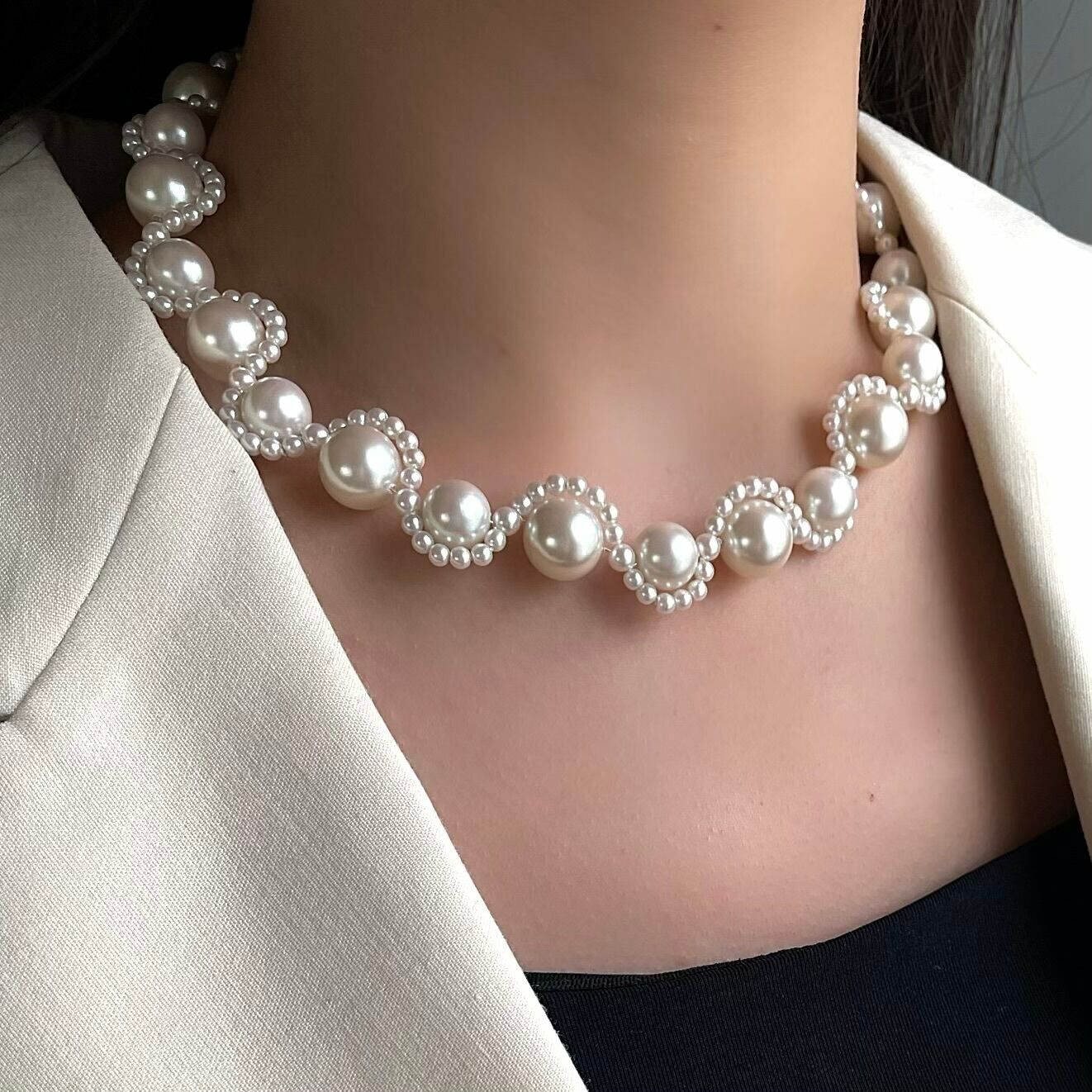 [Chouette Me.] ami kune necklace pearl