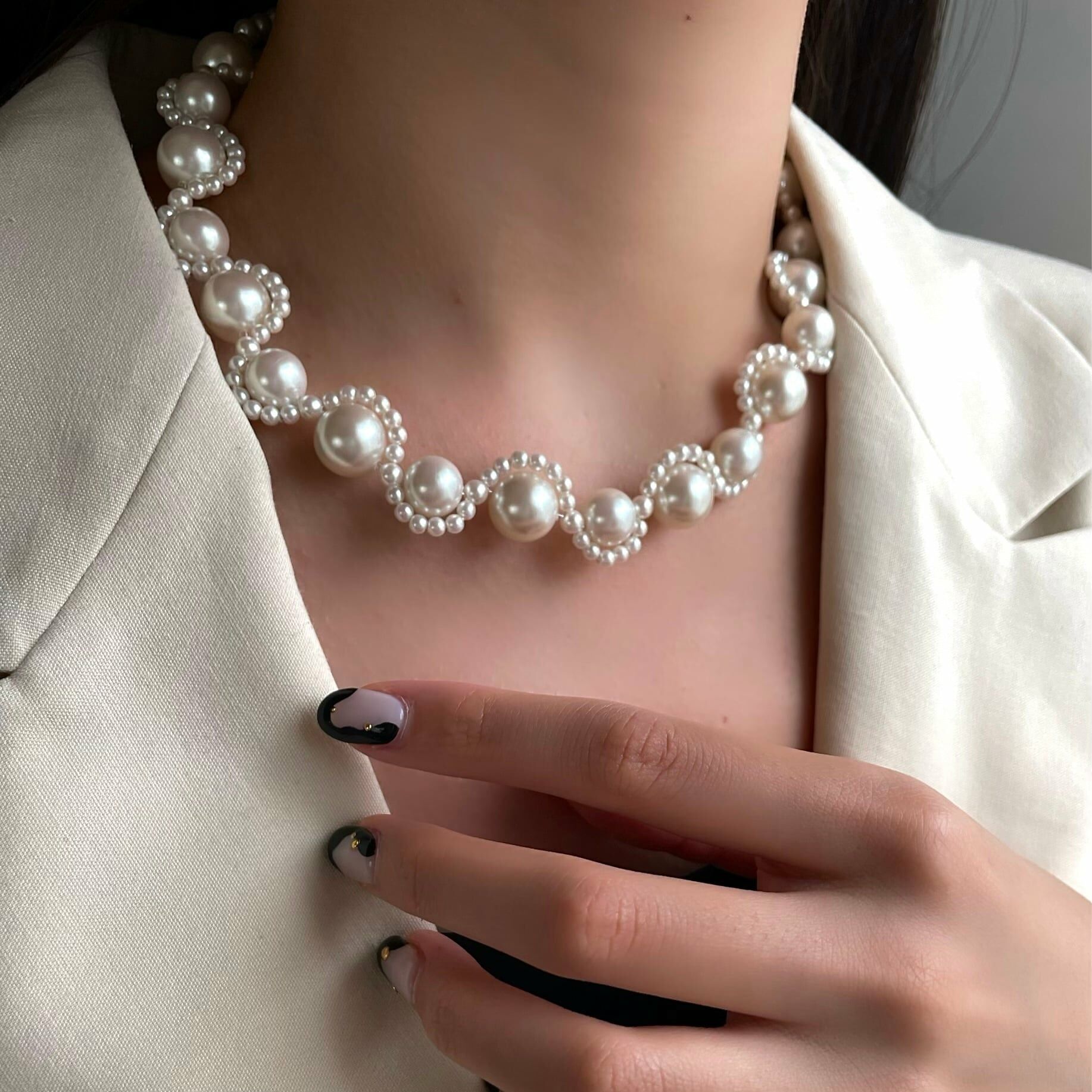 [Chouette Me.] ami kune necklace pearl