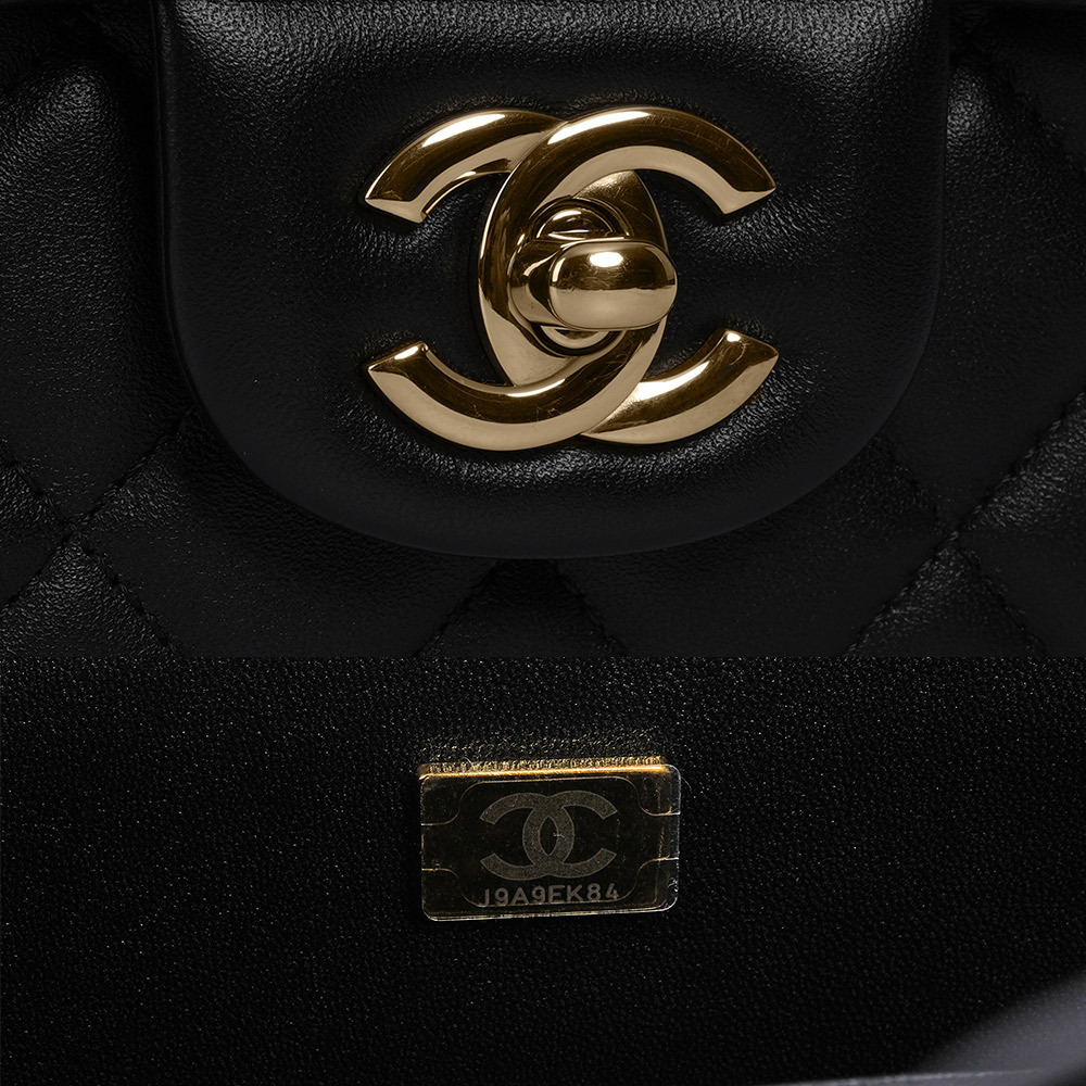 【CHANEL】金色CC Logo 菱格紋小羊皮迷你翻蓋包/MINI COCO(黑色)A69900 Y04059 94305