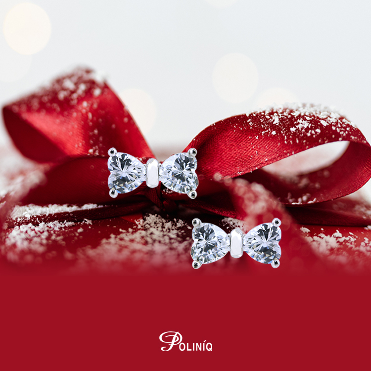 925純銀「蝴蝶結」晶鑽耳環-SDE0008