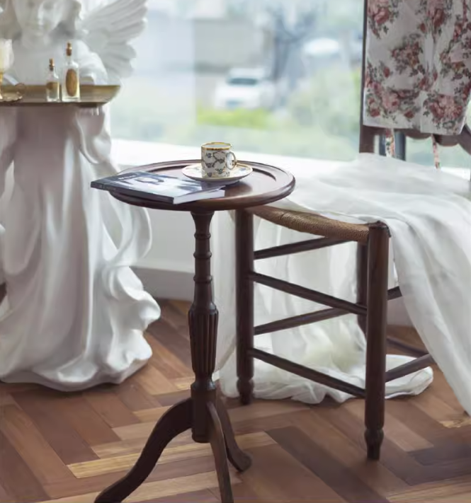 美式復古實木三腳茶几