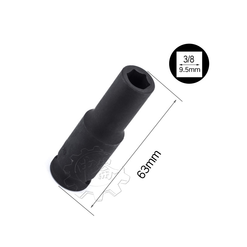 ＊中崙五金【附發票】加拿大 GENIUS 3分 加長套筒(黑色) 6mm~22mm 氣動套筒 電動套筒 六角套筒 單顆售