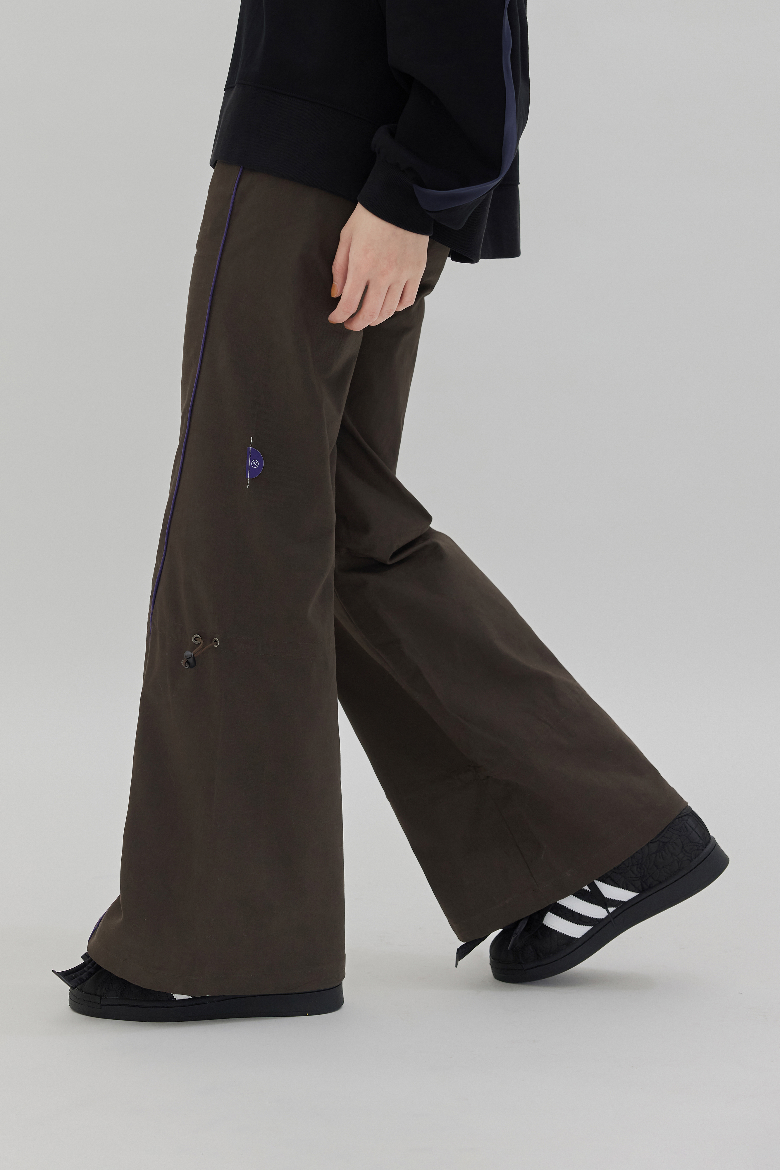 Drawstring Flared Trousers｜Espresso