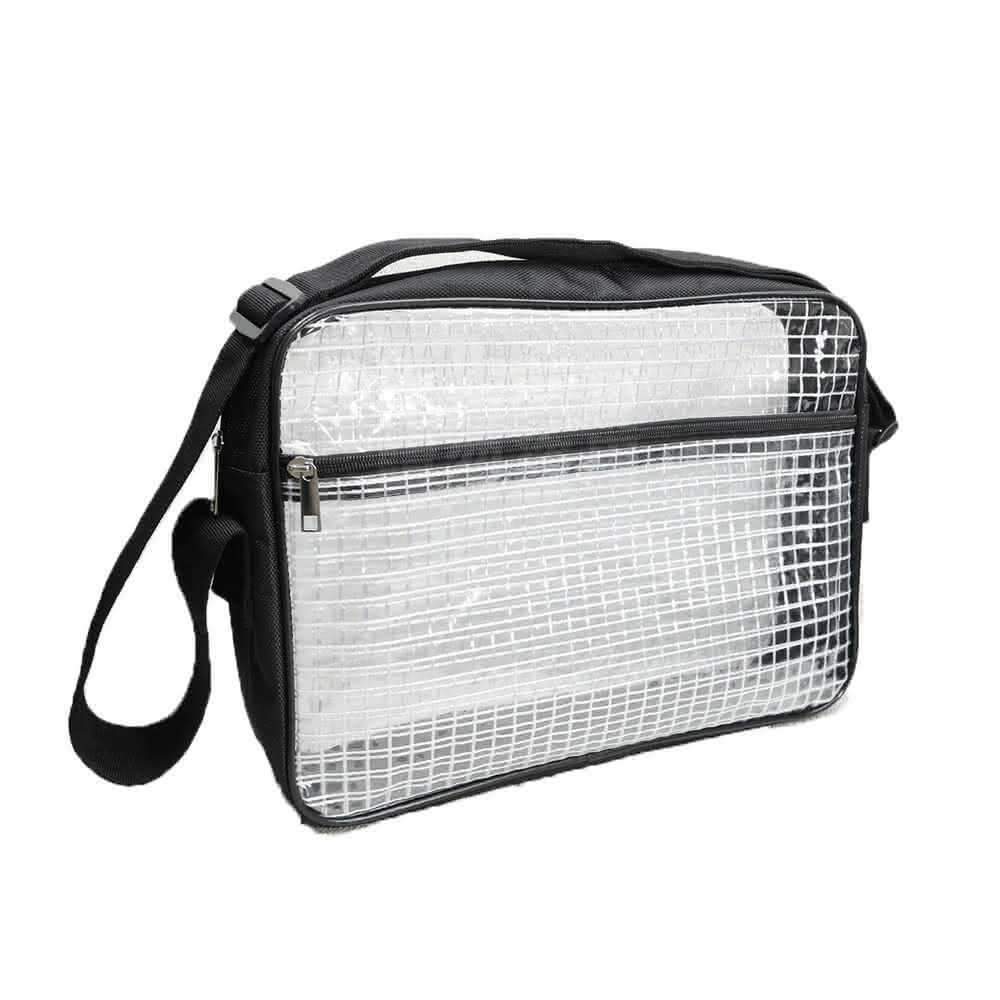 雙層斜背式無塵包 網格透明