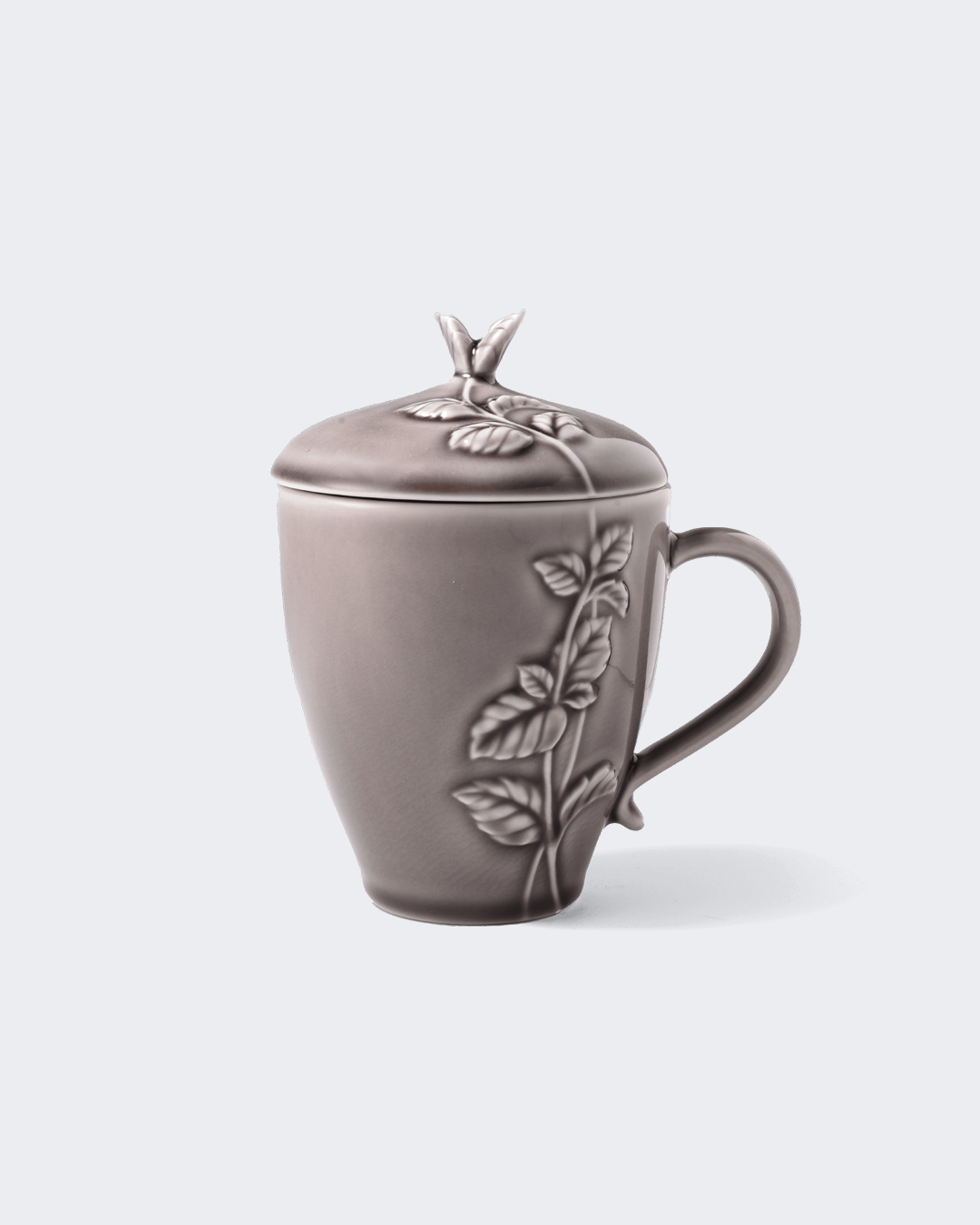 Mint浮雕馬克杯連蓋子 棕灰｜studio m'
