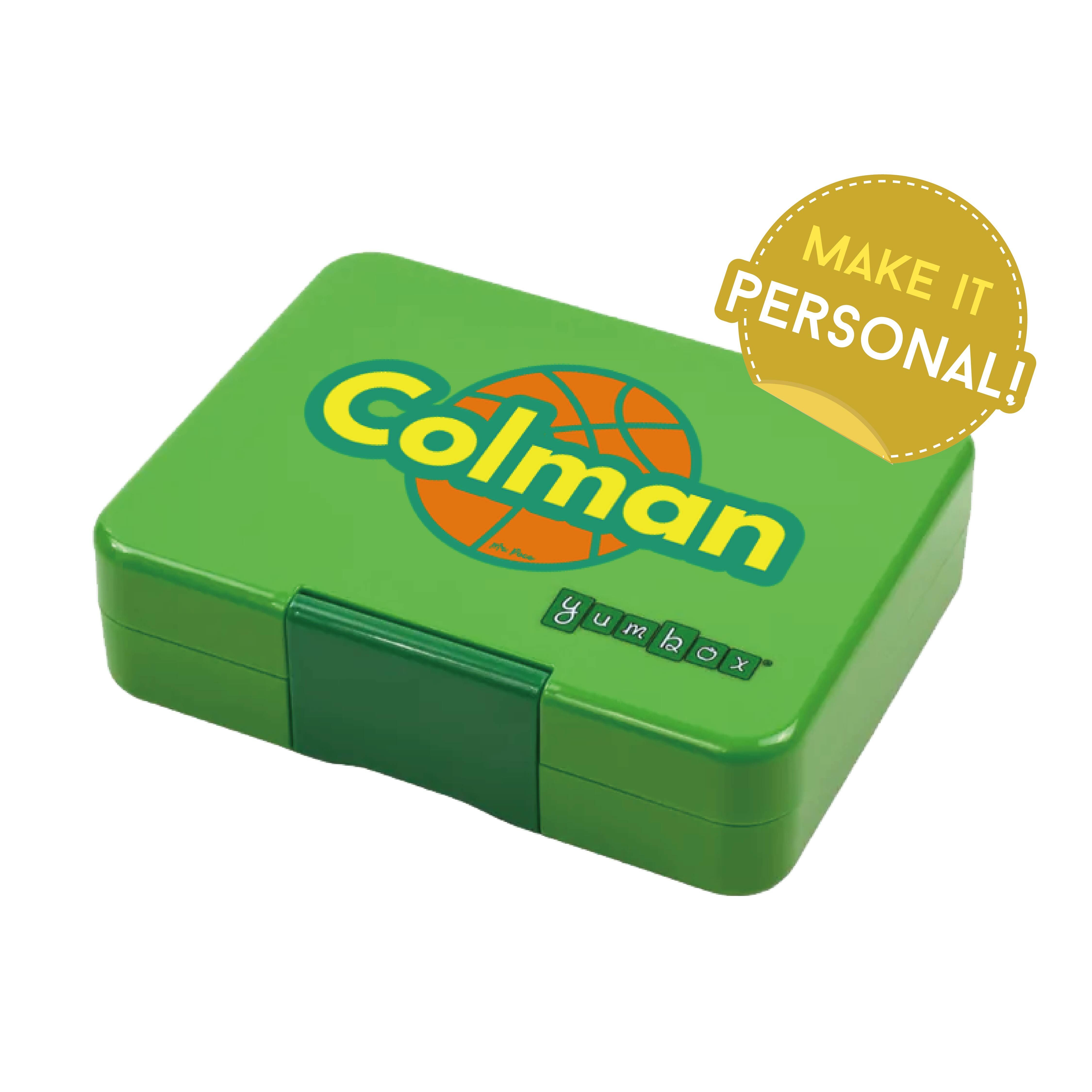 個性化 Yumbox Snack 午餐盒 (3格) - Jurassic Green (Dinosaur)