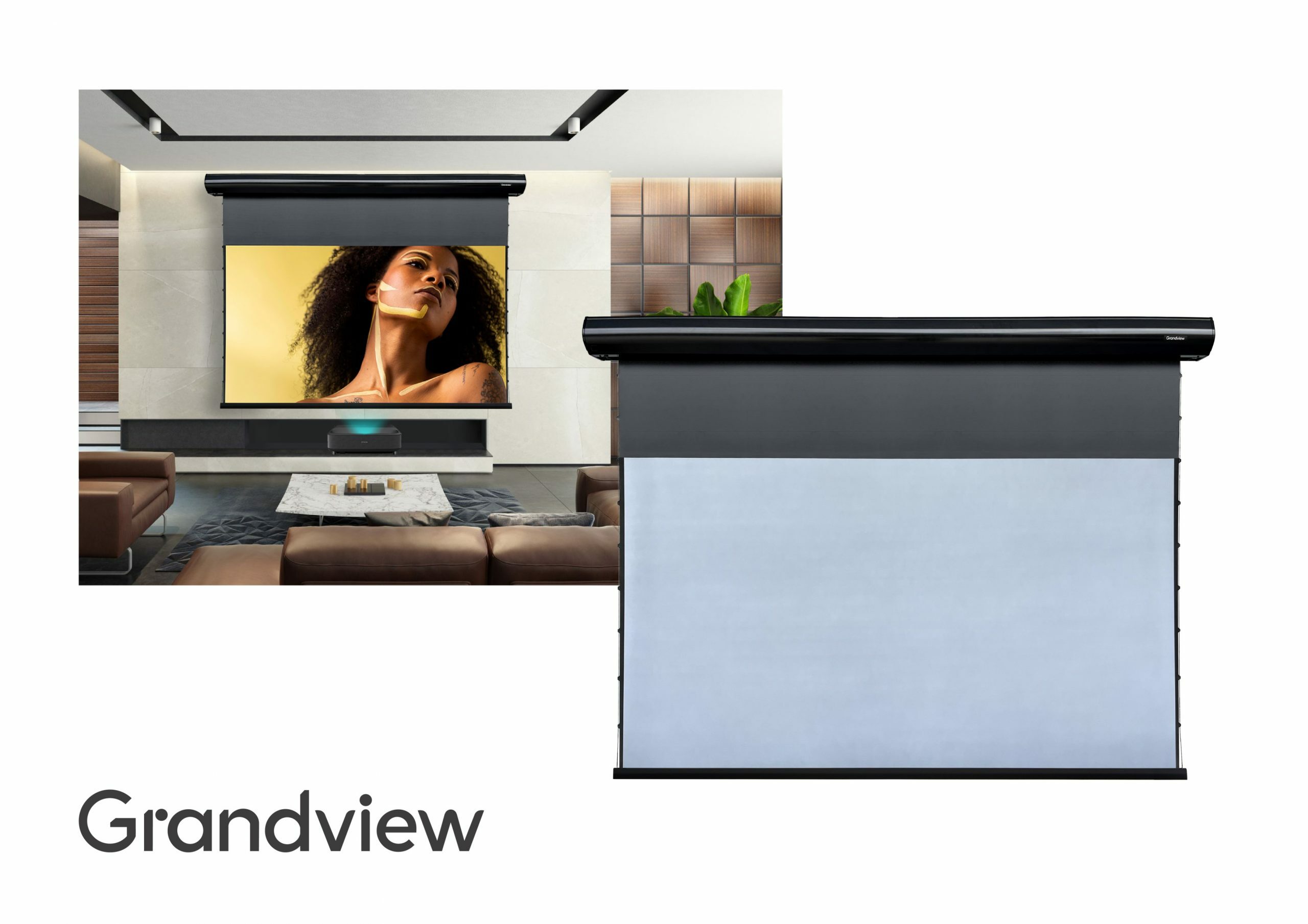 Grandview CYBER BLACK黑柵抗光電動幕 (100吋/120吋)