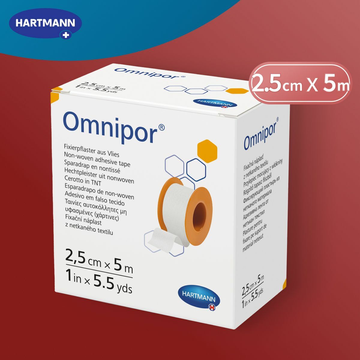 赫曼 -透氣易撕醫生紙膠帶, 2.5厘米x5米