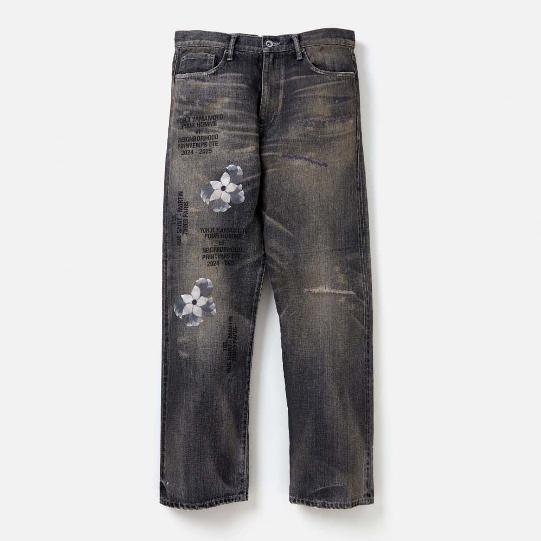 2024AW NEIGHBORHOOD NH X YOHJI YAMAMOTO . SAVAGE DENIM DP BASIC PANTS 山本耀司 聯名 牛仔褲 深寬 牛王 現貨 242XBYYN-PTM01S