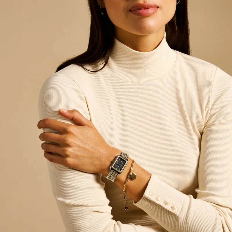 【Fossil】Raquel 復古女伶羅馬數字手錶手鍊套組 ES5376SET 23mm 現代鐘錶