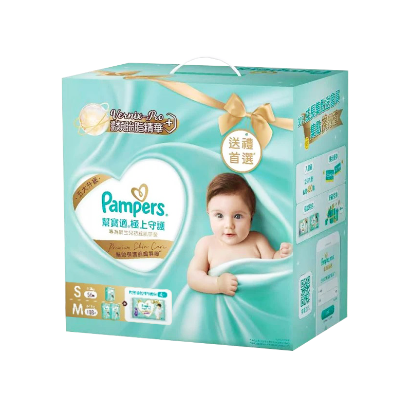 Pampers 幫寶適 極上守護 成長禮盒組(S56片+M108片)